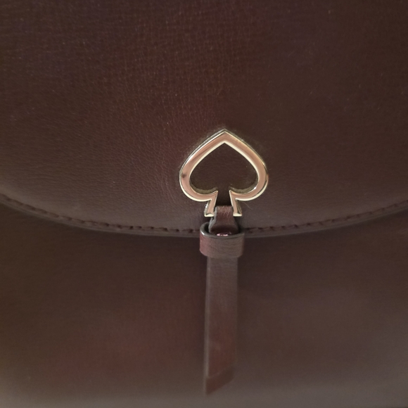 kate spade Burgundy Leather Mini Backpack with Heart Clasp - Picture 2 of 6